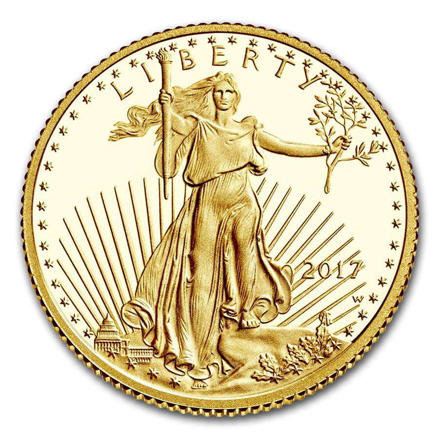 2017-W 1/10 oz Proof American Gold Eagle (w/Box & COA)