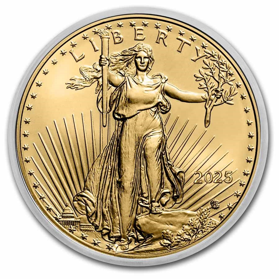 2025 1/10 oz American Gold Eagle - w/Fireplace & Wreath Card