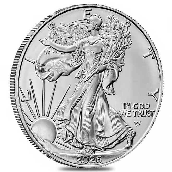 Silver at Spot - 2026 1 oz Silver American Eagle $1 Coin BU