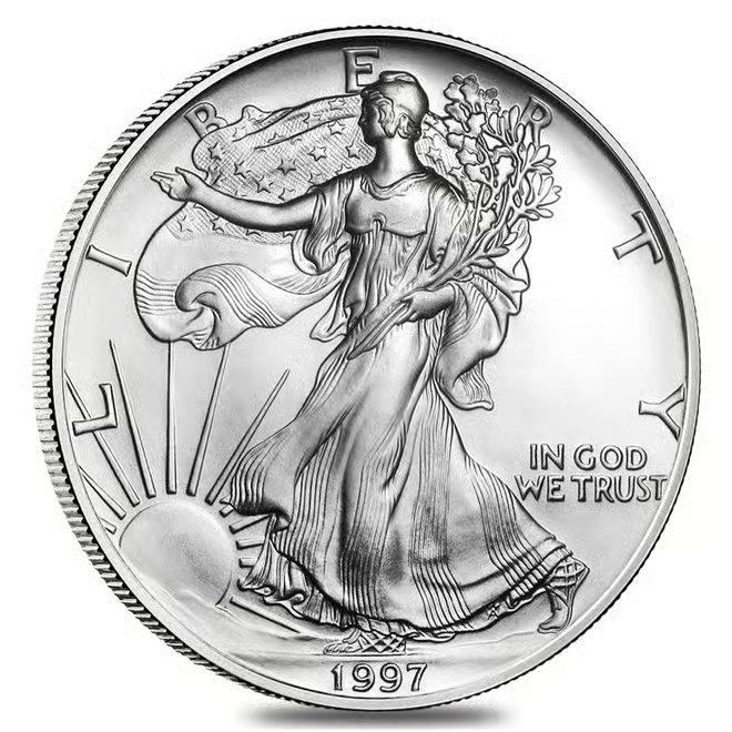 1997 1 oz Silver American Eagle $1 Coin BU