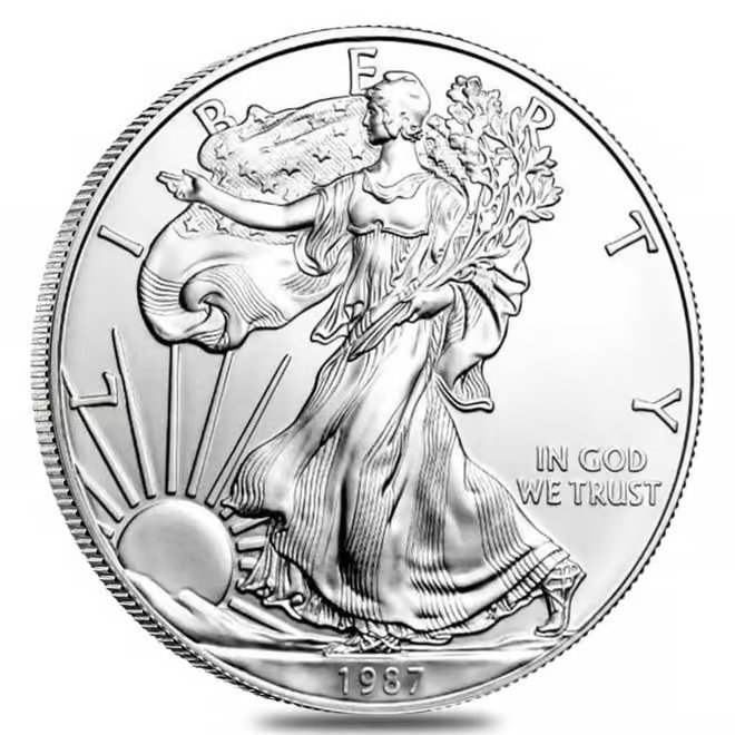 Roll of 20 - 1987 1 oz Silver American Eagle $1 Coin BU