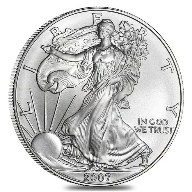 2007-W 1 oz Burnished Silver American Eagle (w/Box & COA)