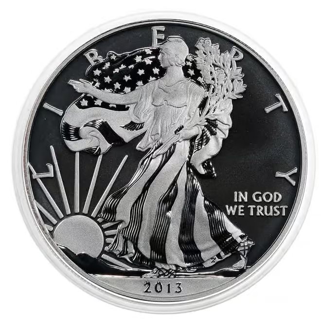 2013-W 1 oz Enhanced Silver American Eagle $1 Coin (in Cap)