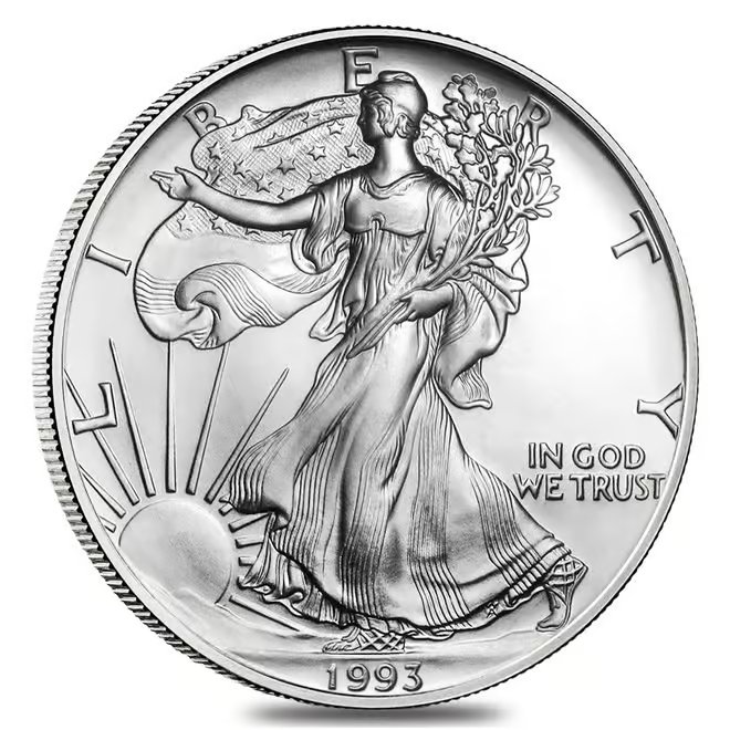 Roll of 20 - 1993 1 oz Silver American Eagle $1 Coin BU