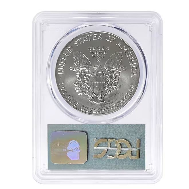 1 oz Silver American Eagle $1 Coin PCGS Gem Unc 9-11-01 WTC Ground Zero Label (Random Year)