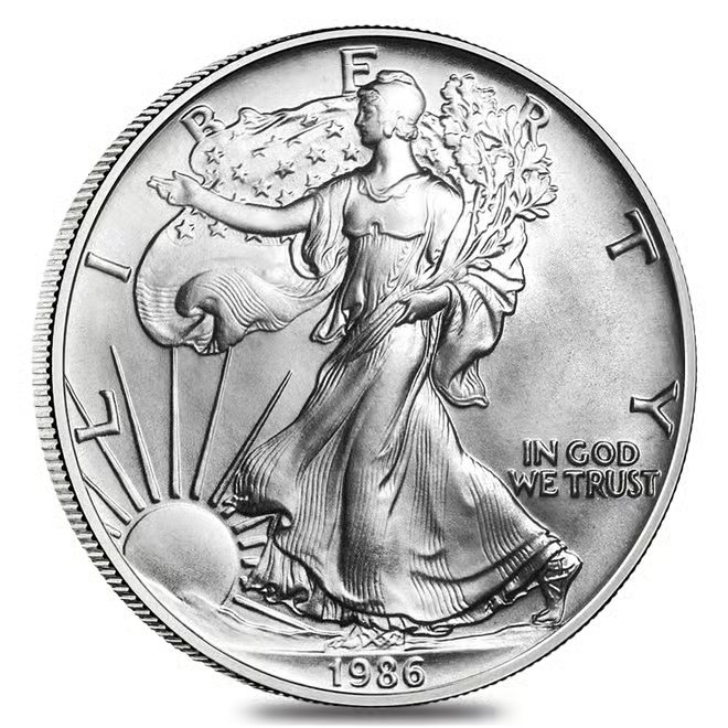 1986 1 oz Silver American Eagle $1 Coin BU