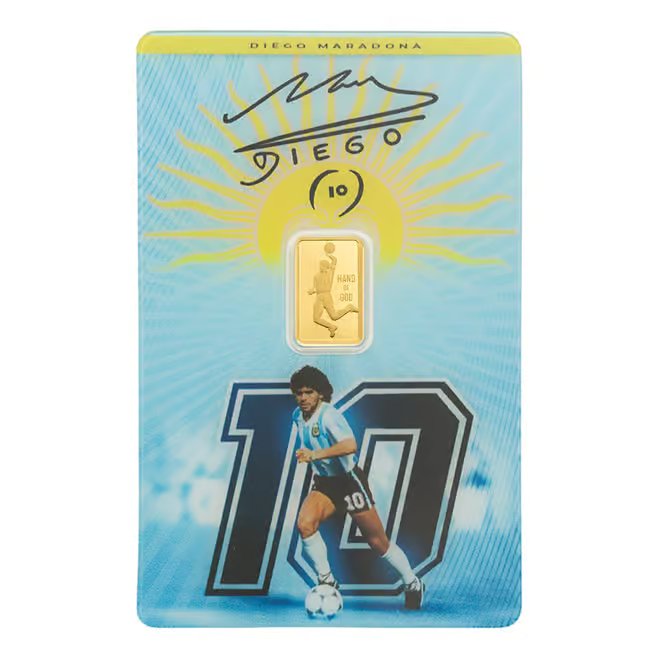 1 Gram PAMP Suisse Maradona Gold Bar .9999 Fine (in Assay)