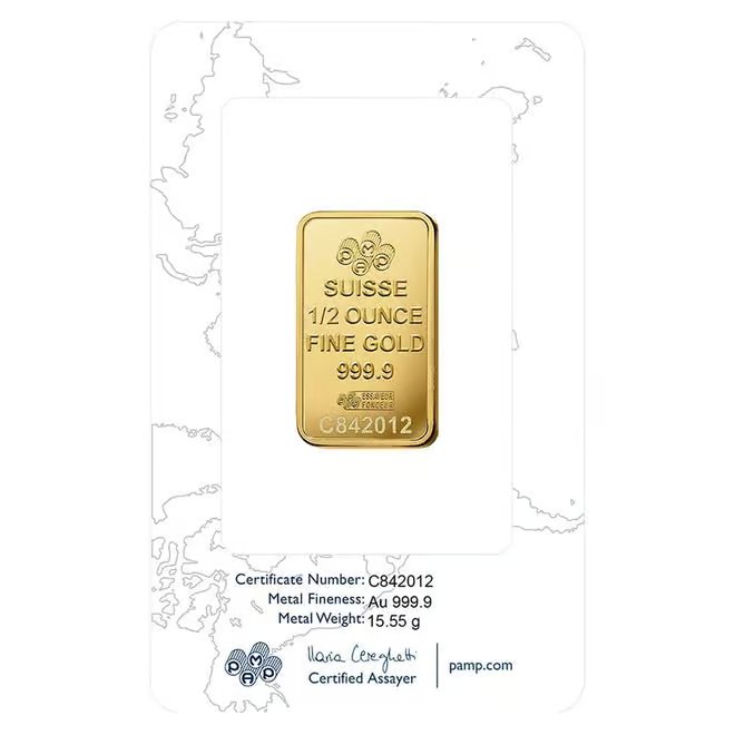 1/2 oz PAMP Suisse Rosa Gold Bar .9999 Fine (in Assay)