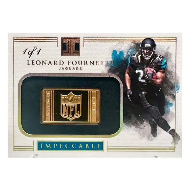 2017 0.29 oz Panini Impeccable Football Leonard Fournette Gold Bar 14k - 1 of 1