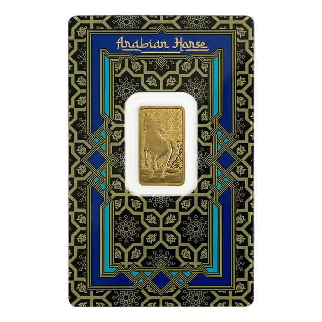 5 Gram PAMP Suisse Arabian Horse Gold Bar (w/ Frame)