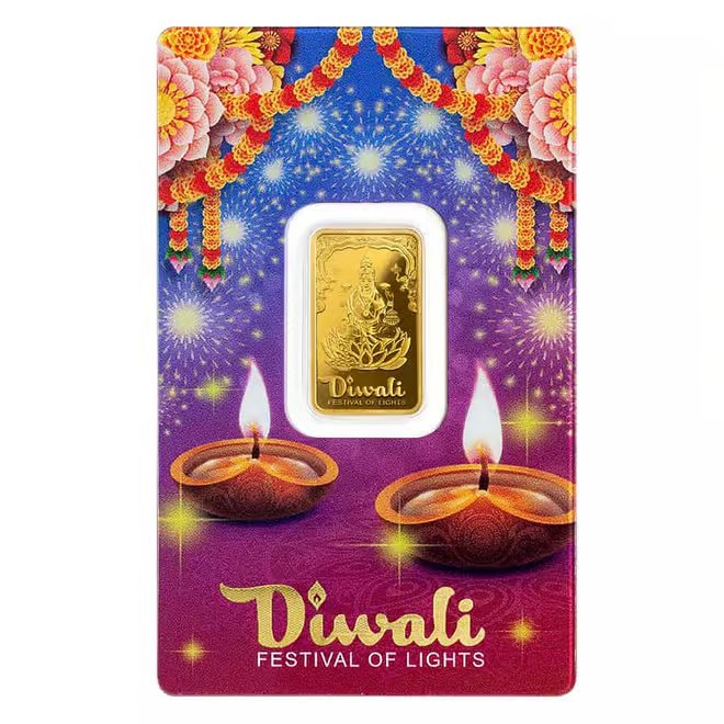 5 gram PAMP Suisse Diwali Lakshmi Festival of Lights Gold Bar
