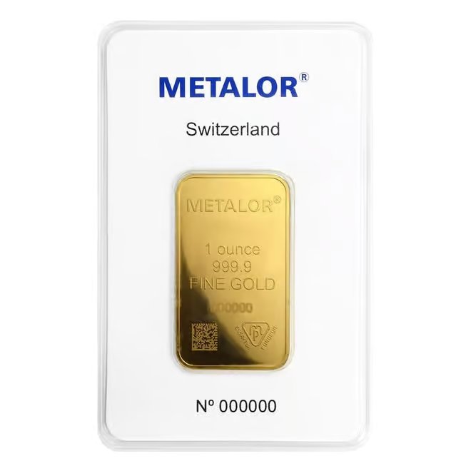 1 oz Metalor Gold Bar .9999 Fine (in Assay)