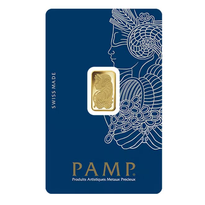 2.5 Gram Gold Bar PAMP Suisse Lady Fortuna Veriscan .9999 Fine (in Assay)