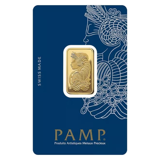 10 Gram Gold Bar PAMP Suisse Lady Fortuna Veriscan .9999 Fine (in Assay)