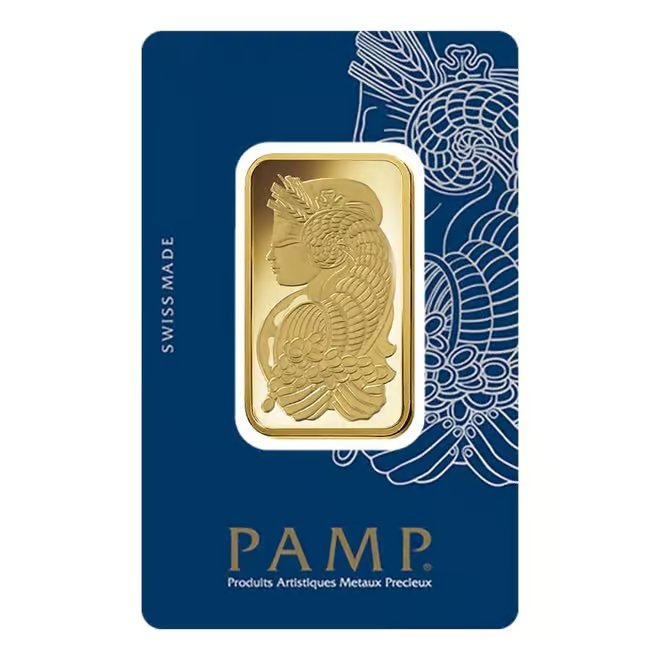 1 oz Gold Bar PAMP Suisse Lady Fortuna Veriscan .9999 Fine (in Assay)
