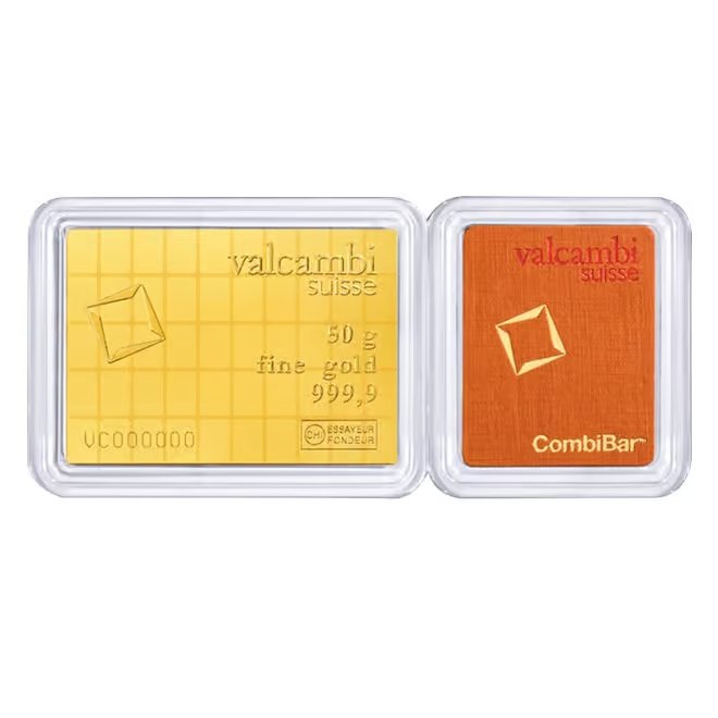 50 x 1 Gram Gold Valcambi CombiBar .9999 Fine (in Assay)