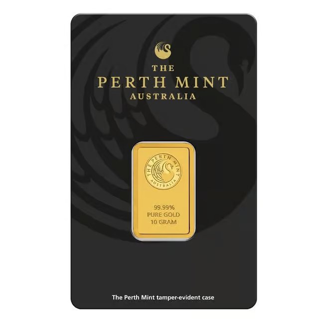 10 Gram Perth Mint Gold Bar .9999 Fine (in Assay)