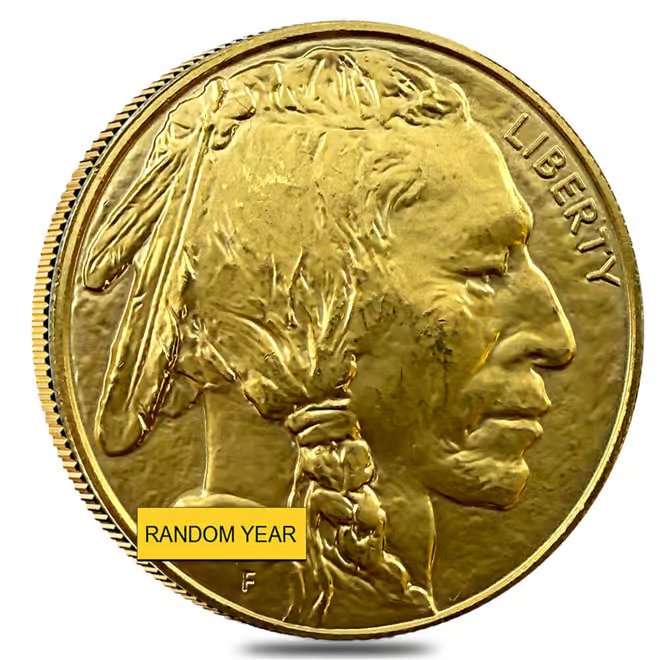 1 oz Gold American Buffalo $50 Coin (Abrasions, Random Year)