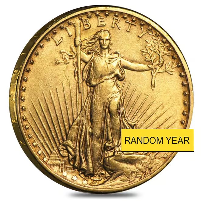$20 Gold Double Eagle Saint Gaudens - Extra Fine XF (Random Year)