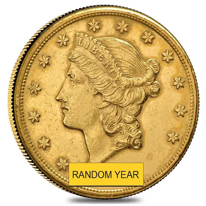 $20 Gold Double Eagle Liberty Head - Polished or Cleaned (Random Year)