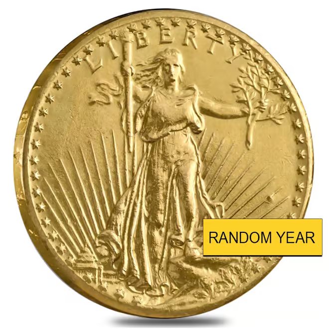 $20 Gold Double Eagle Saint Gaudens - Ex Jewelry (Random Year)