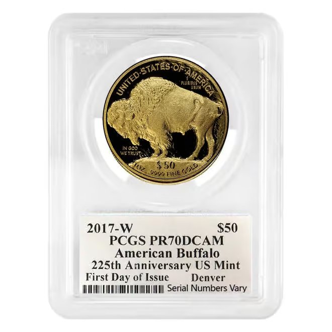 2017-W 1 oz $50 Proof Gold American Buffalo PCGS PF 70 FDOI (Edmund C. Moy)