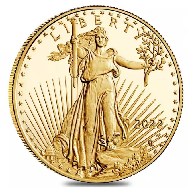 2022-W 1 oz $50 Proof Gold American Eagle (w/Box & COA)