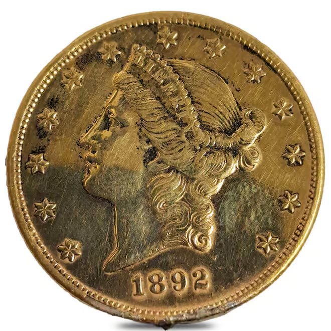 1892-CC $20 Liberty Head Double Eagle Gold Coin Ex-Jewelry