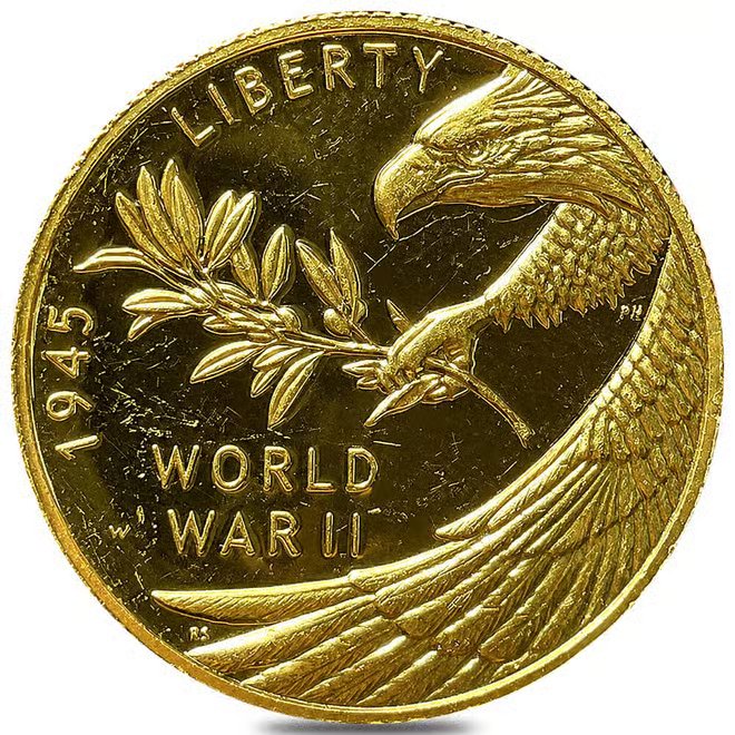 2020-W 1/2 oz End of WWII 75th Anniversary $25 Proof Gold Coin Scruffy