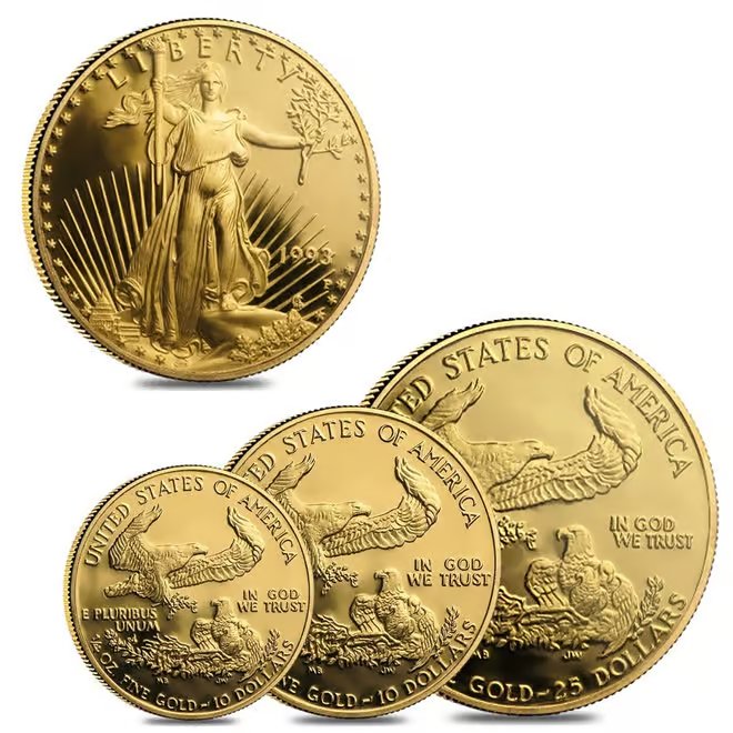 1993 Gold & Silver Philadelphia Proof 5-Coin Set (w/Box & COA)