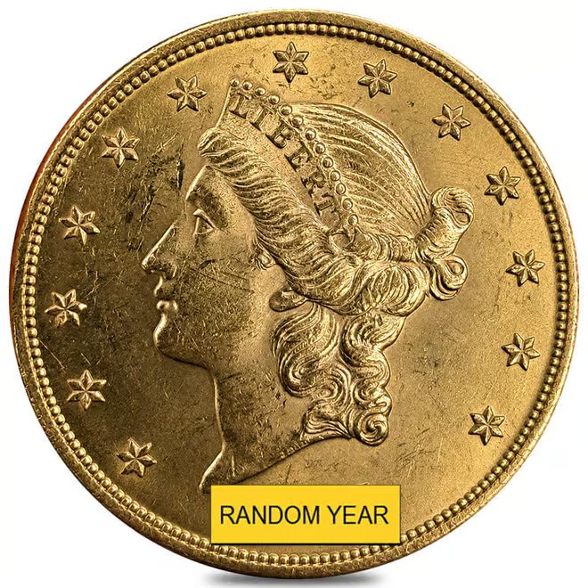 $20 Gold Double Eagle Liberty Head - Brilliant Uncirculated BU (Random Year)