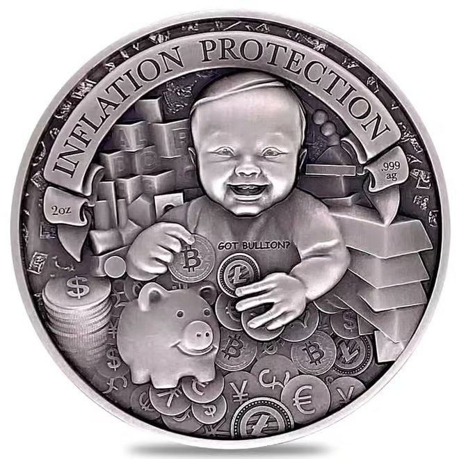 2022 Chad 2 oz Silver Inflation Protection Antiqued High Relief Coin .999 Fine (w/Box)