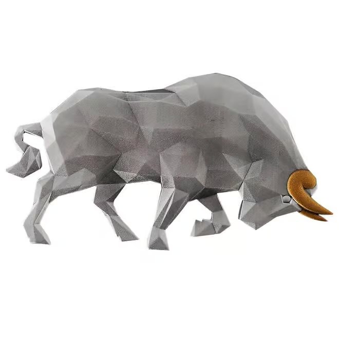 2024 Chad 1 oz Silver Multifaceted Bull Shaped Coin .999 Fine