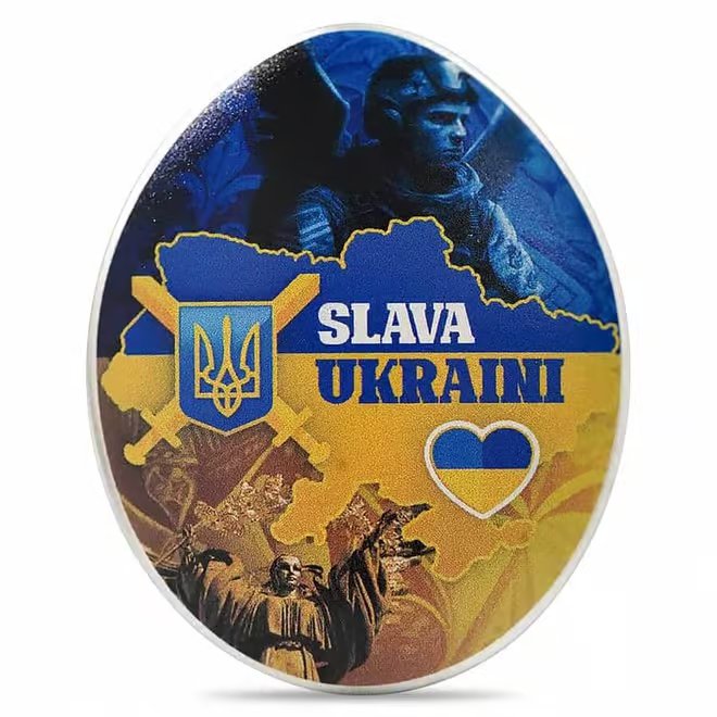 2024 Chad 1 oz Silver Slava Ukraini Pysanky Coin .999 Fine
