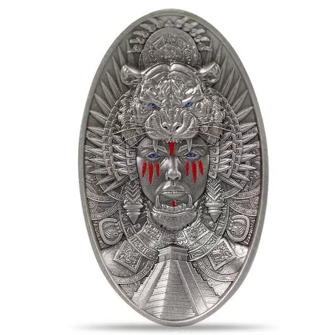 2024 Chad 2 oz Silver Aztec Warrior Queen High Relief Coin .999 Fine
