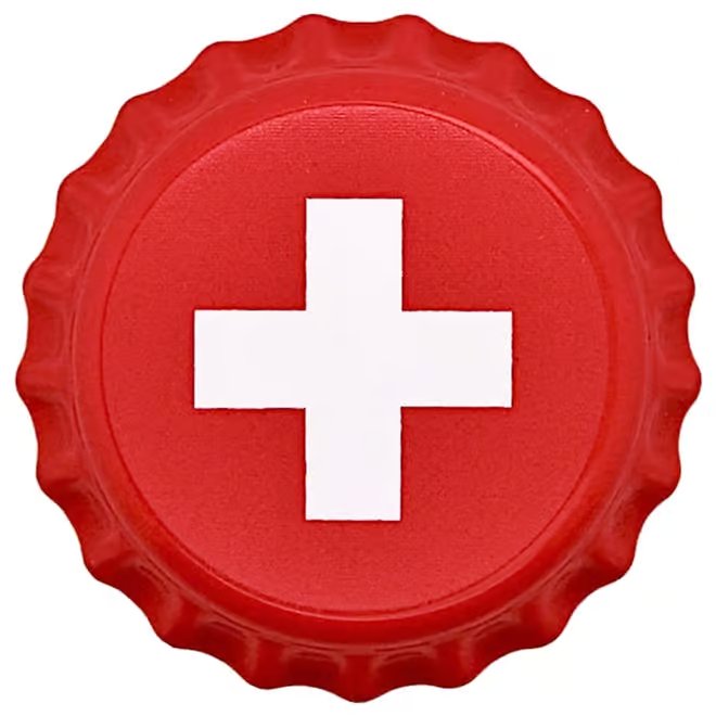 2022 Chad 6 gram World Landmarks - Switzerland Bottle Cap Proof Silver Coin .999 Fine (In Cap)
