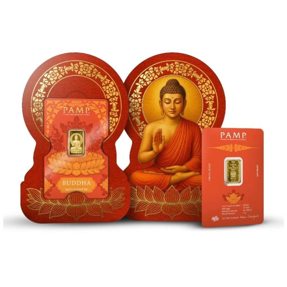 5 gram Gold Bar - PAMP Suisse Buddha (In Assay w/ Sleeve)