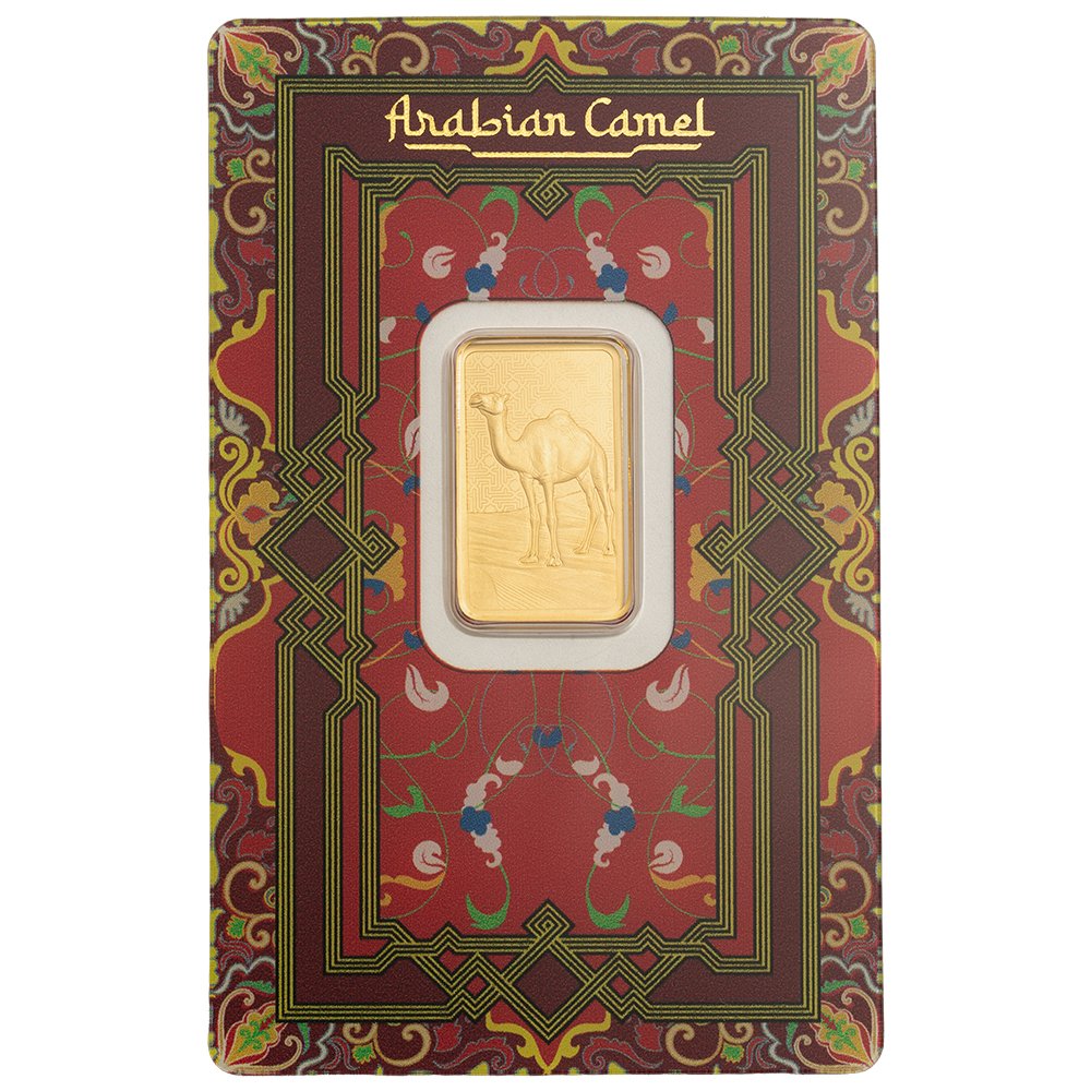 Pamp Suisse Arabian Camel 5g Pure Gold Bar with Pendant Frame