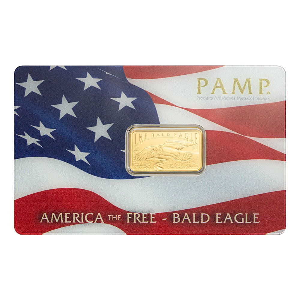 Pamp Suisse 5 Gram Gold Bar - Bald Eagle