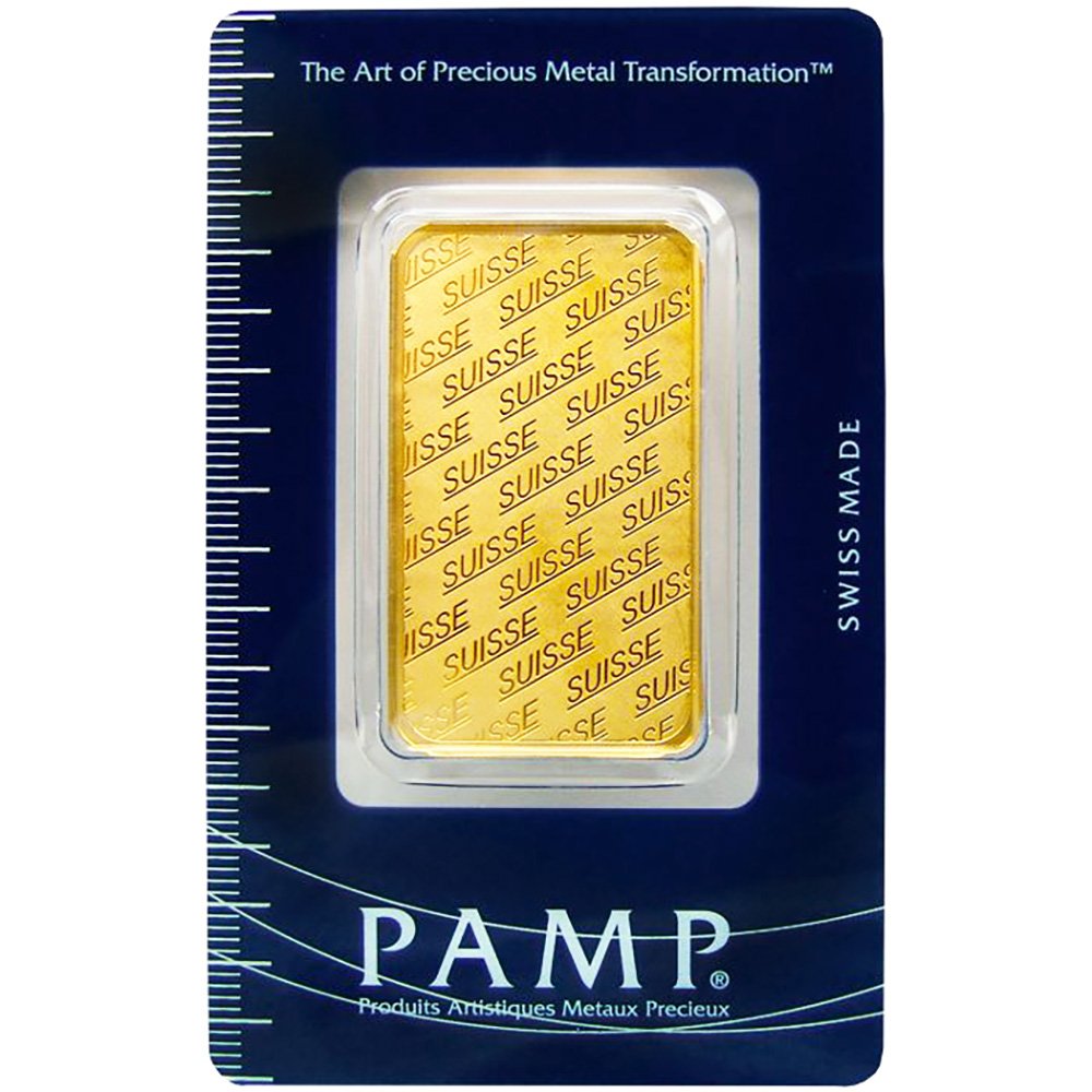 Pamp Suisse 1 Ounce Gold Bar "SUISSE" lettering