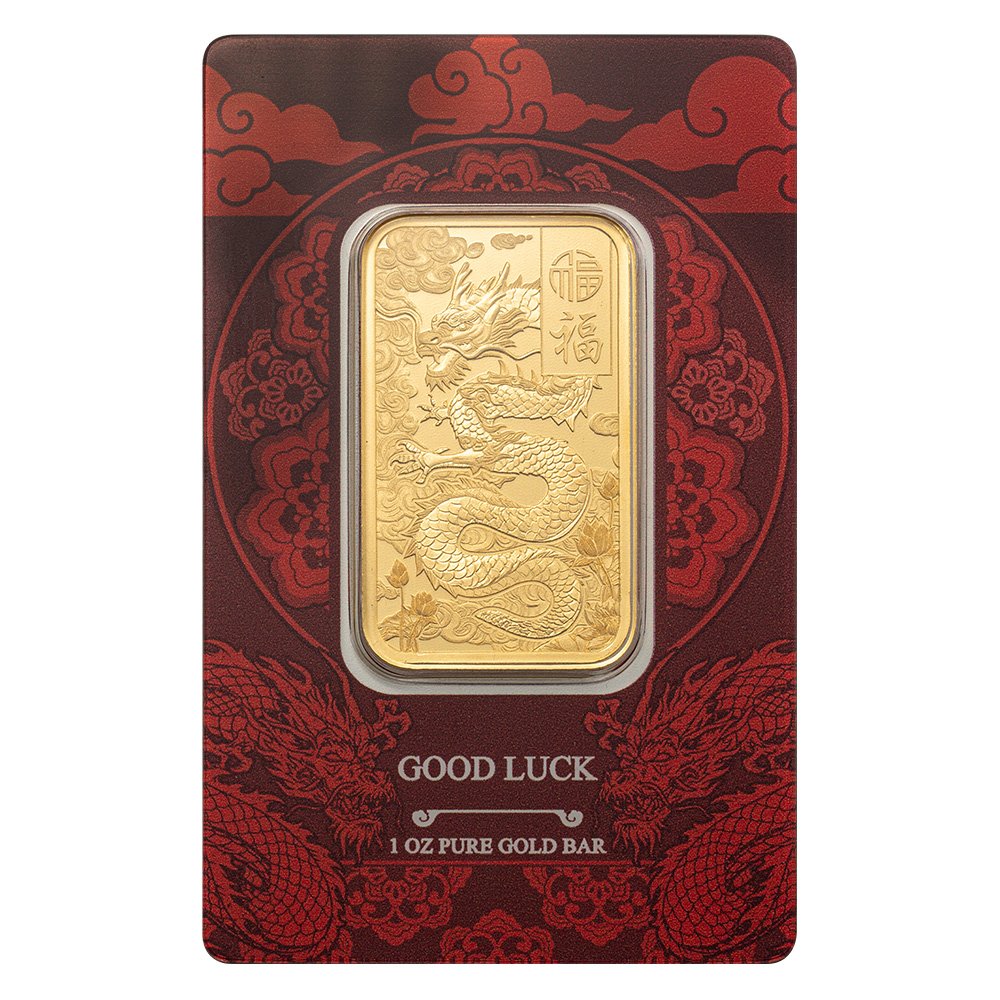 Pamp Suisse 1 Ounce Gold Bar Yellow Dragon