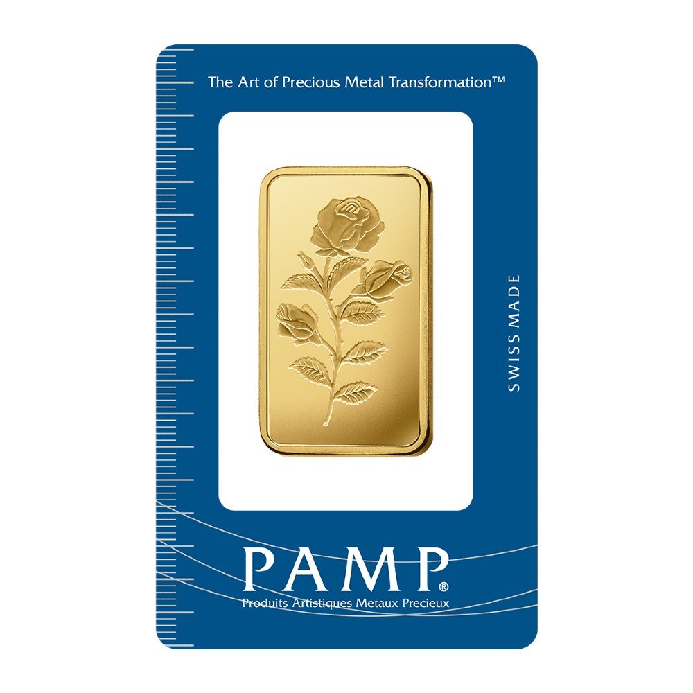 PAMP Suisse One Ounce Gold Bar Rosa Design