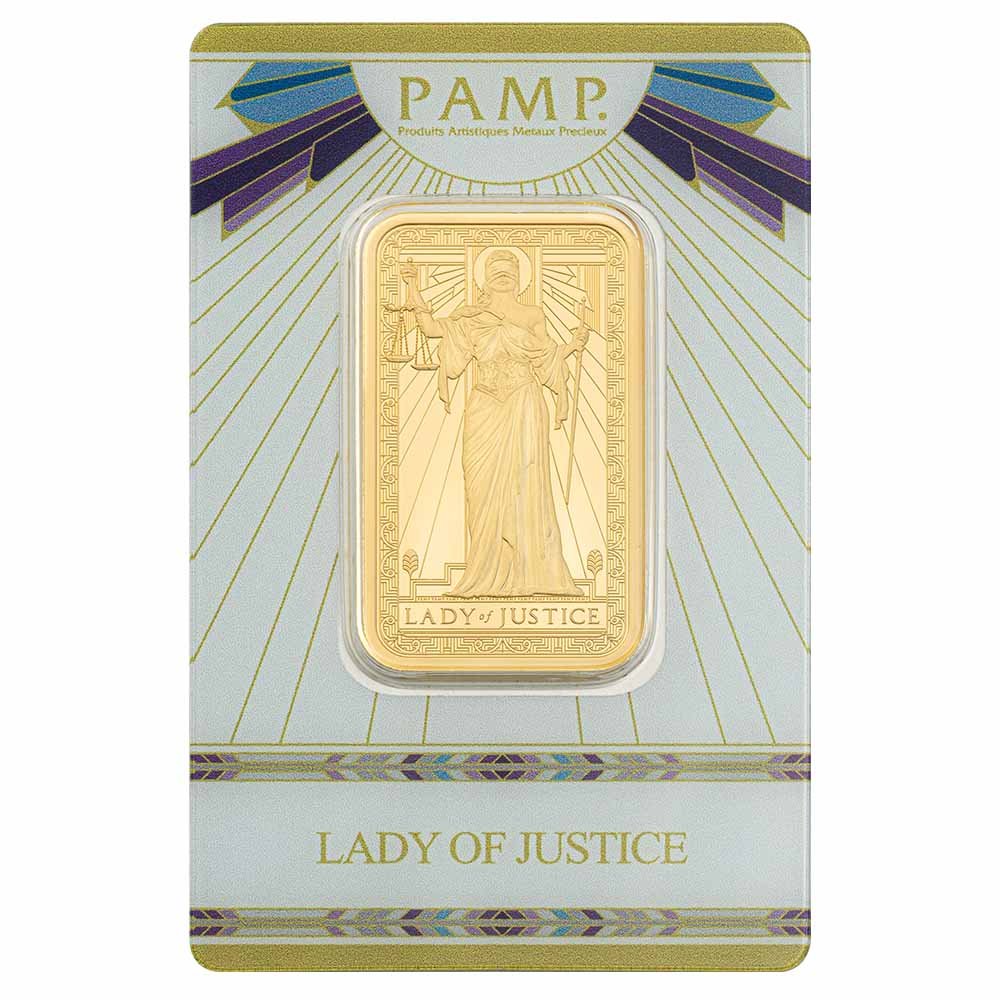 Pamp Suisse 1 Ounce Gold Bar--Lady of Justice