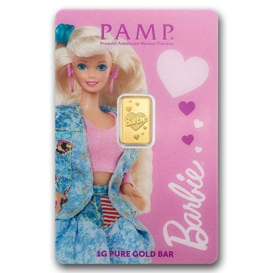 1 gram Gold Bar - PAMP Barbie™ Valentine's Day