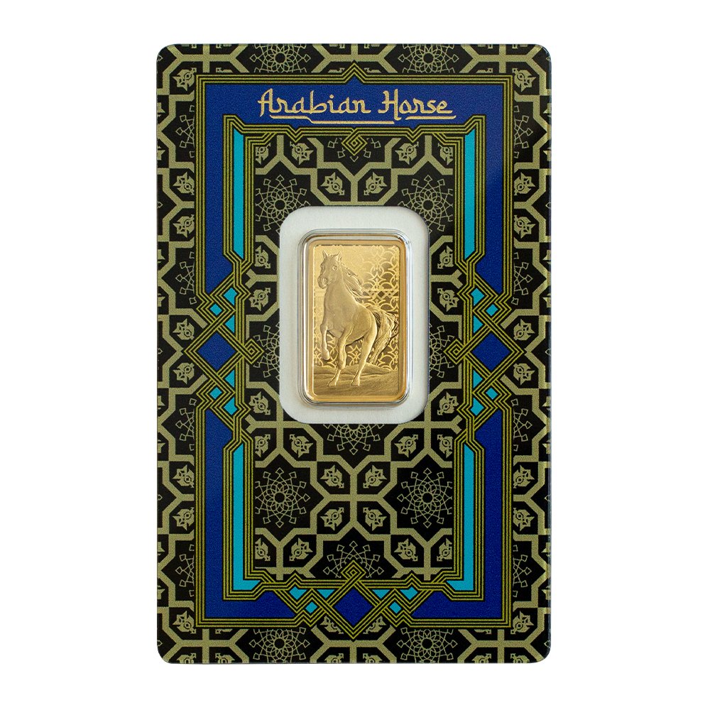 Pamp Suisse Arabian Horse 5g Pure Gold Bar with Pendant Frame