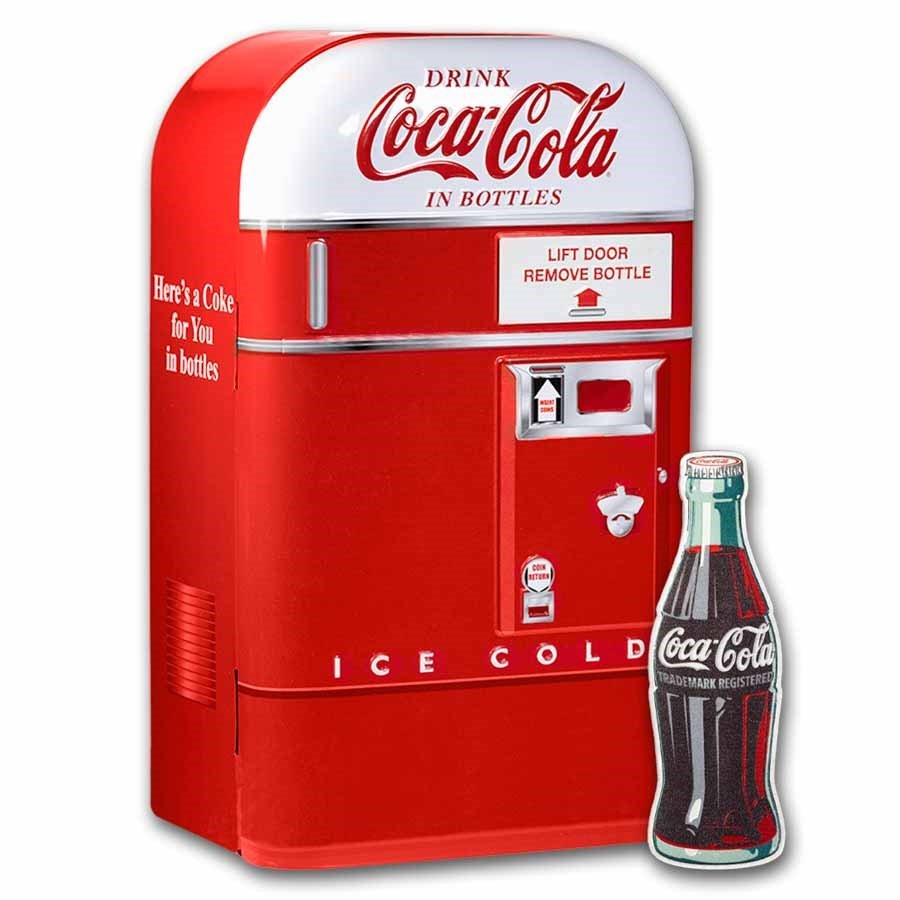 Coca-Cola® Vintage 1 oz Silver Colorized Bottle w/ Tin & COA