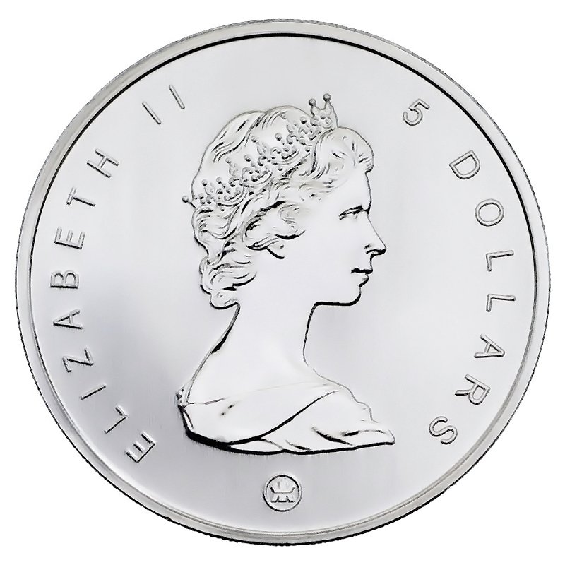 Canada $5 Silver Maple Leaf 20th Anniversary 2008 Gilded