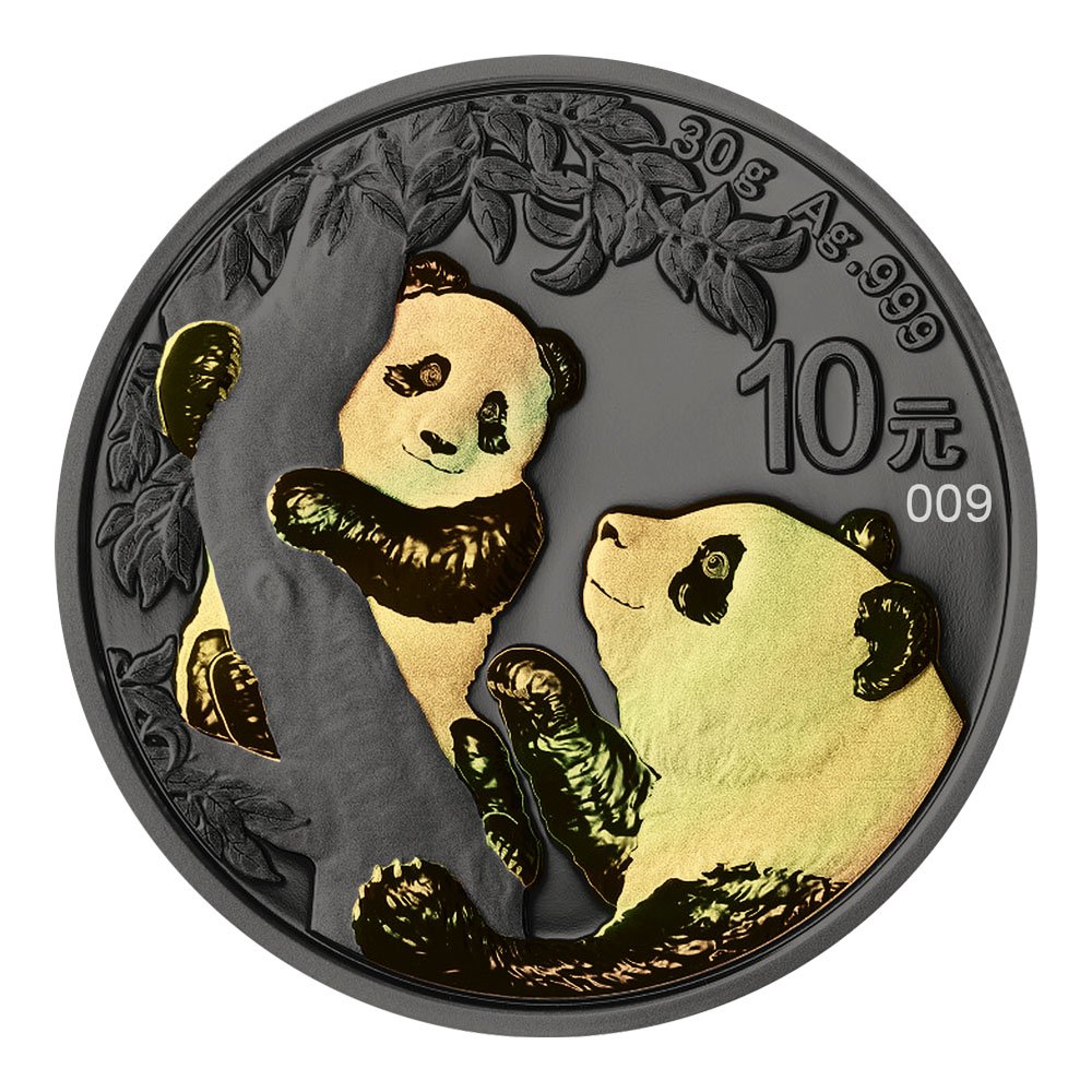 2021 Chinese Silver Panda 30 Gram - Golden Holo Edition