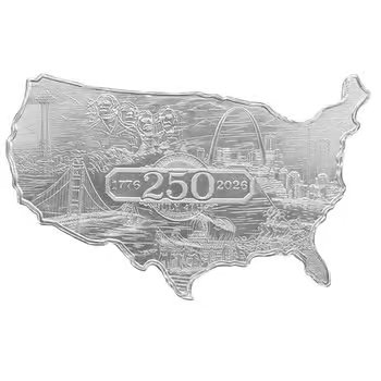 5 oz Elemetal USA 250th Anniversary Shaped Silver Bar .999 Fine