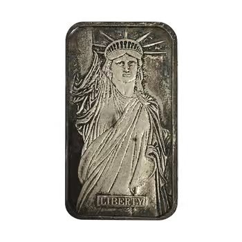 1 oz Johnson Matthey MTB Statue of Liberty Silver Vintage Bar .999 Fine